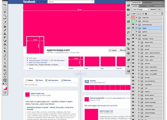 Facebook Fan Page Timeline GUI .psd za darmo | Freelancing, grafika komputerowa - warstwy.com