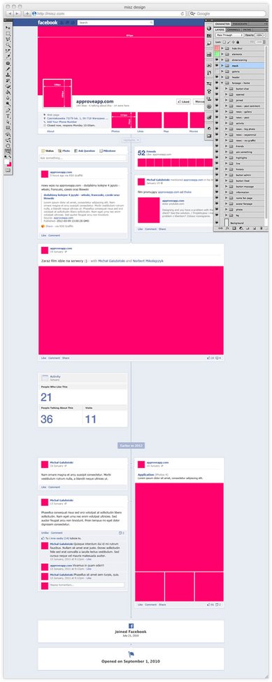 Facebook Fan Page Timeline GUI .psd za darmo | Freelancing, grafika komputerowa - warstwy.com