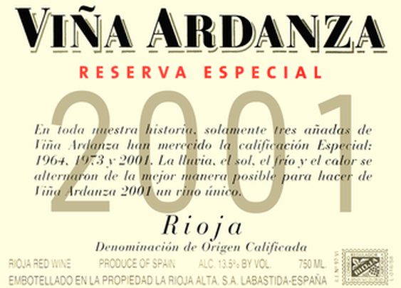 Viewing  La Rioja Alta Vina Ardanza Reserva Especial on Wine Library.