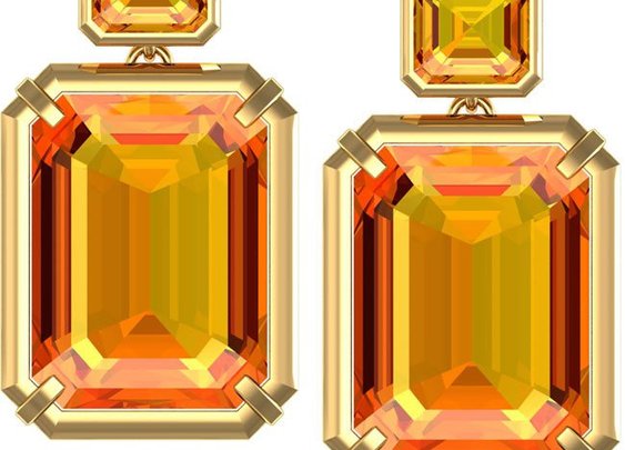 Citrine Earrings in 14K Yellow Gold