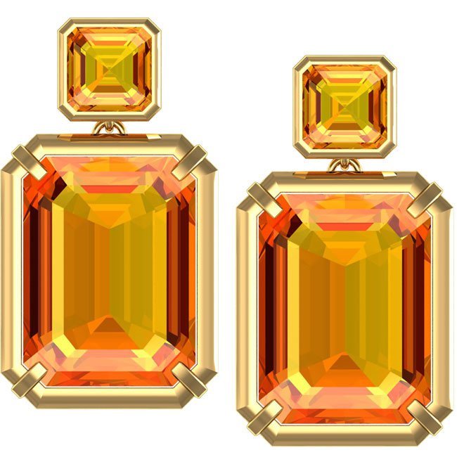 Citrine Earrings in 14K Yellow Gold