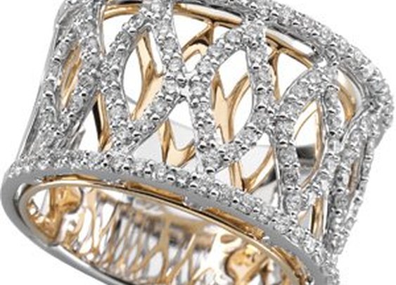 The "Mirror"  Right Hand Ring in 14K White & Yellow Gold