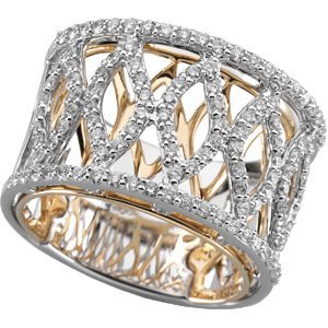 The "Mirror"  Right Hand Ring in 14K White & Yellow Gold
