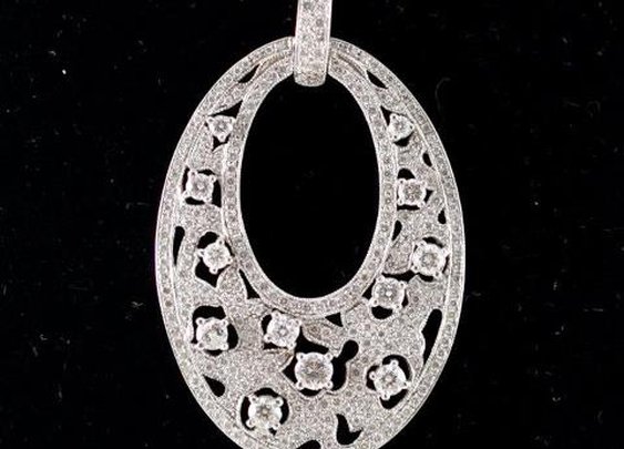 5 ct tw. Custom Pendant in 18K White Gold