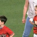 Kids Throw Out First Pitch, Don't Know Their Marine Dad Is The Catcher