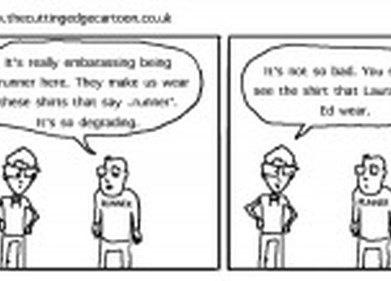 I always think it must be so degrading to have to wear a shirt that says ‘runner’ « The Cutting Edge