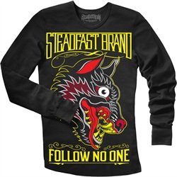 Steadfast Follow No One by Jason Kelly Men's Lone Wolf Thermal T Shirt