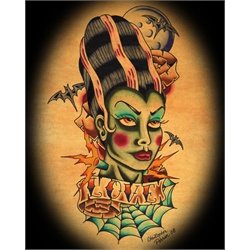 Bride of Frankenstein by Christopher Perrin Lowbrow Tattoo Art Print