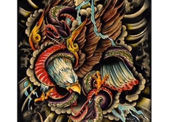 Battle Royale by Tomas Archuleta Old-School Tattoo Canvas Art Print