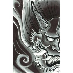 Black Hanya by Samuel Gosson Asian Tattoo Design Canvas Art Print