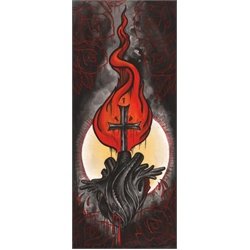 Black Heart by El Brad Mariachi Tattoo Art Canvas Print