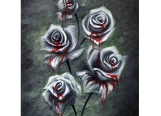 Blood Black Roses by Bobby Holland Lowbrow Artwork Canvas Art Print