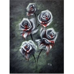 Blood Black Roses by Bobby Holland Lowbrow Artwork Canvas Art Print