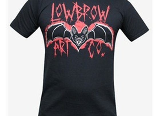 Lowbrow Art Company Bat by Ian McNeil Goth Tattoo Men's Black T Shirt