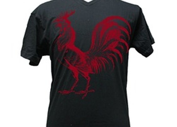 Annex Clothing Rooster Victorian Steampunk Print Tee Shirt