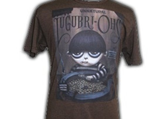 Lugubri-Ohs by Dienzo Creepy Surreal Art Men's Brown T Shirt