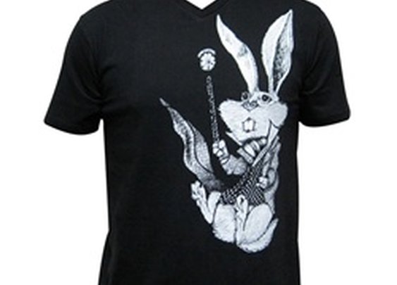 Down The Rabbit Hole  by Josh Stebbins White Rabbit Men's V-Neck Tee