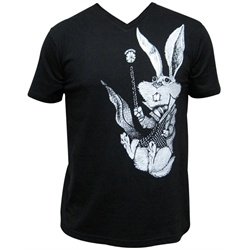 Down The Rabbit Hole  by Josh Stebbins White Rabbit Men's V-Neck Tee