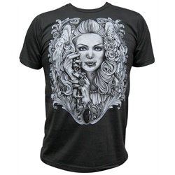 Praying Angel by Mouse Lopez Sexy Tattooed Woman Prison Art T Shirt