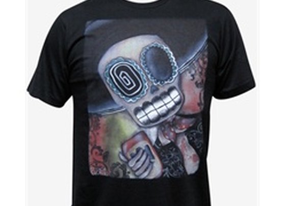 Martin Mariachi Sugar Skull by Abril Andrade Men's Tattoo Art T Shirt