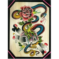 Blue Death by Tony Carey Snake Tattoo Designs Canvas Art Print