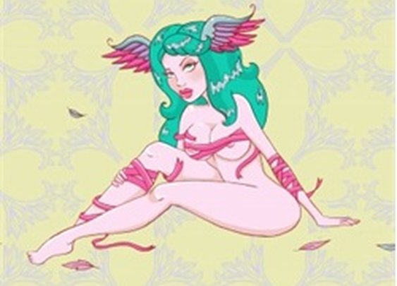 Bird Brain Pin-up Girl by Andrea Young  Lowbrow Artwork Canvas Art Print