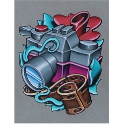 35mm by Jeremy Miller New School Color Tattoo Camera Art Print