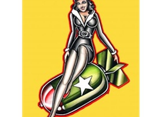 Bomber Girl by Opie Ortiz Tattoo Art Canvas Print