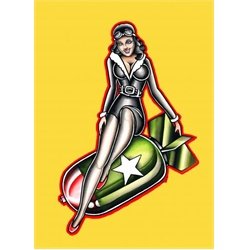 Bomber Girl by Opie Ortiz Tattoo Art Canvas Print