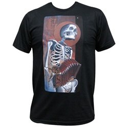 Akkordeon Skeleton Musician by Bjorn Liebner Men's Lowbrow T Shirt