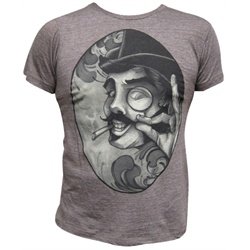 Sneaky Mustached Man by Mitch Allenden Steampunk Brown Men's T Shirt
