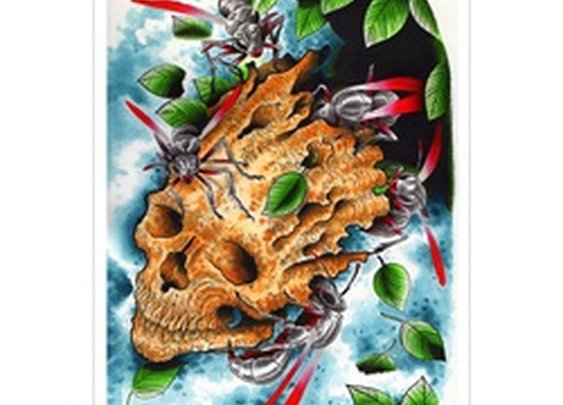 Black Nest by Nick Wagner Wasp Skull Fine Art Print