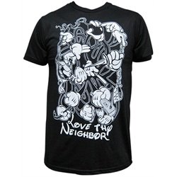 Love Thy Neighbor by Josh Stebbins Goth Mickey Mouse Art Men's Black T Shirt