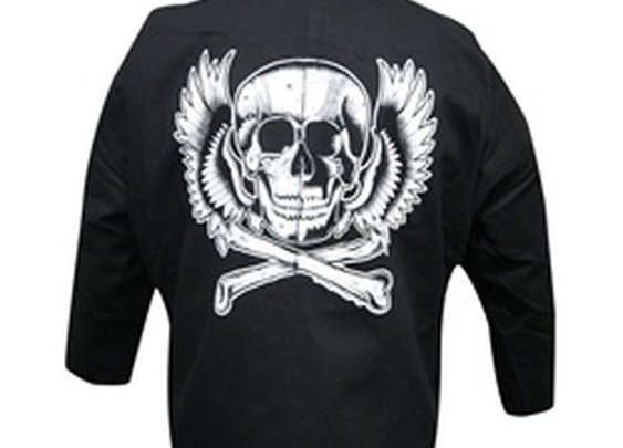 Calavera Flight by Rob Silva Skull Tattoo Men's Canvas Work Jacket