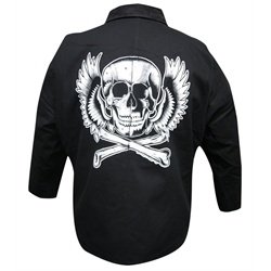 Calavera Flight by Rob Silva Skull Tattoo Men's Canvas Work Jacket