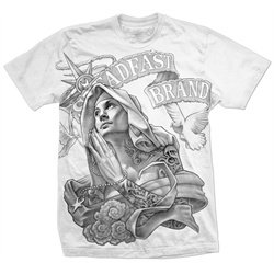 Tattooed Virgin Mary by Franke and Steadfast Men’s Tattoo White Tee