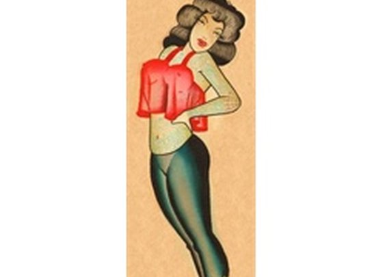50's Pin-Up by Opie Ortiz Tattoo Art Canvas Print