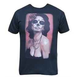 Isabella Muerta by Daniel Esparza Sugar Skull Mask Tattoo Art T Shirt