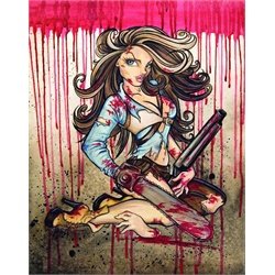 Ash Hello Boomstick by Alayna Magnan Lowbrow Artwork Canvas Art Print