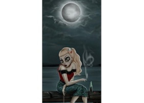 Blue Moon by Cristie Dunavan Tattoo Art Canvas Print