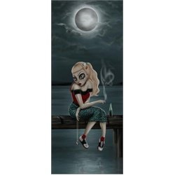 Blue Moon by Cristie Dunavan Tattoo Art Canvas Print