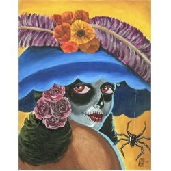 Along Came a Spider by Tony Carey Tattoo Art Canvas Print