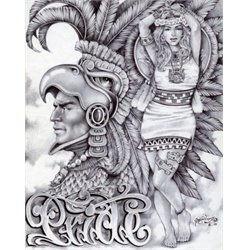 Aztec Pride by Mouse Lopez Lowbrow Artwork Canvas Art Print