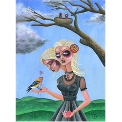 Bird Brain by Tony Carey Tattoo Art Canvas Print