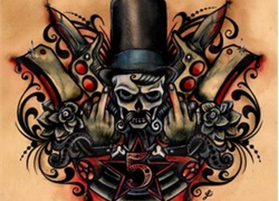Bill the Butcher by Leighderhosen Tattoo Art Canvas Print