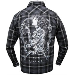 Eve by Jarad Bryant Tattoo Long-Sleeve Button-down Plaid Men's Shirt