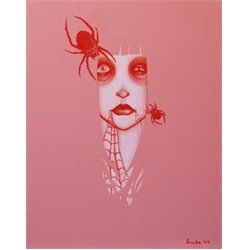 Blood Webs by Ally Burke Tattoo Art Canvas Print
