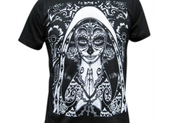 Dark of Night Tattooed Lady of Guadalupe by Josh Stebbins Men’s Tee