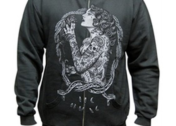 Eve Tattooed Woman in Garden of Eden by Jarad Bryant Men's Hoodie