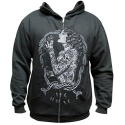Eve Tattooed Woman in Garden of Eden by Jarad Bryant Men's Hoodie